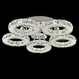 Crystal Flush Mount 5 Lights Modern Transparent Electroplating Stainless Steel