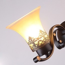Double Head Amercian Countryside Vintage Metal with Glass Wall Lamp for the Canteen Room Living Room Entry Foyer Decorate Wall Lamp