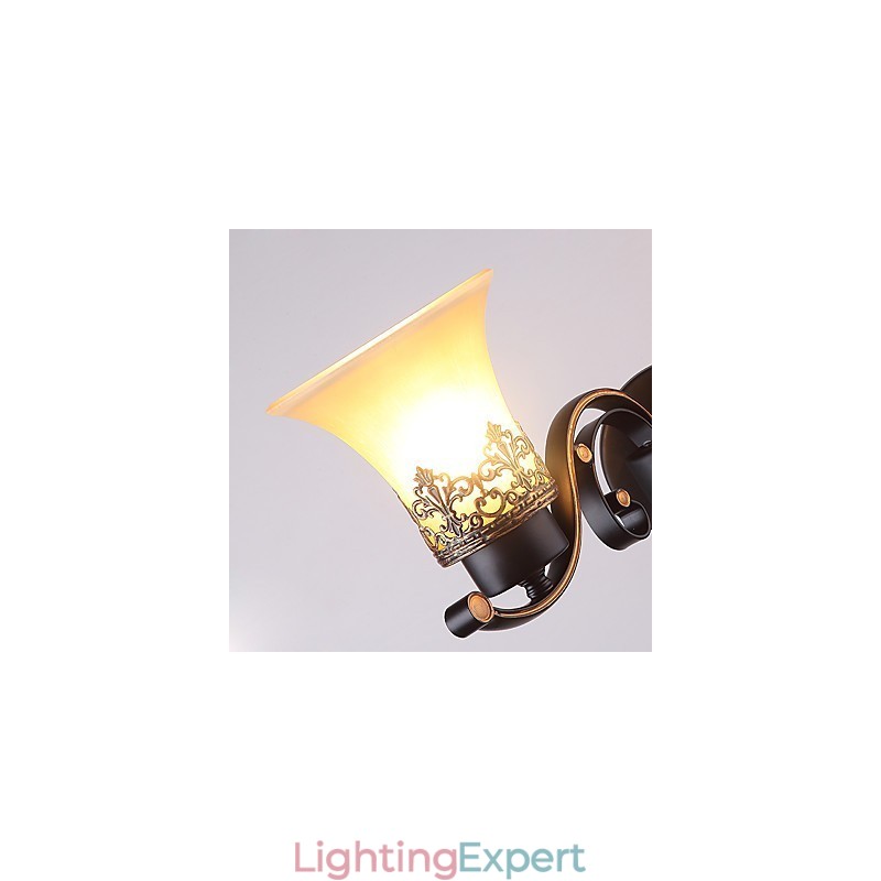 Double Head Amercian Countryside Vintage Metal with Glass Wall Lamp for the Canteen Room Living Room Entry Foyer Decorate Wall Lamp