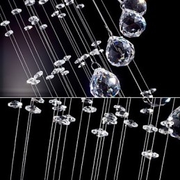 Crystal Pendant Light Chandelier Lighting 5 Lights Silver Canpoy Clear K9 Crystal Helix Ceiling Lamps