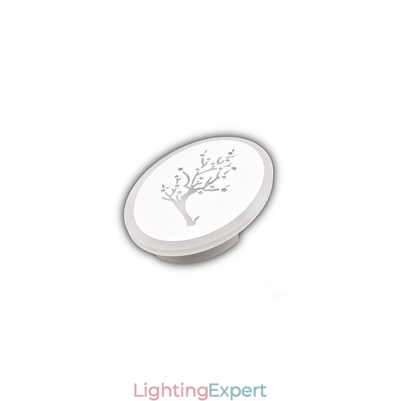 Plum Carved Acrylic Scrub Wall Light Round Shaped Bedside Lamp Corridor Lights Warm White AC220V