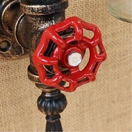 American Themed Restaurant Bar Iron With Switch Water Pipe Wine Bottle Wall Lamp Amber