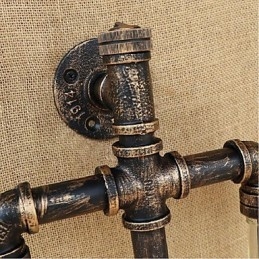 American Themed Restaurant Bar Iron With Switch Water Pipe Wine Bottle Wall Lamp Amber
