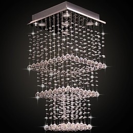 Modern Contemporary Crystal Electroplated Metal Flush Mount