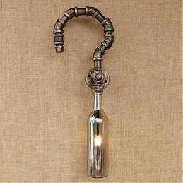 Retro American Village Creative Industry Wind Designer Water Bottle Wall Lamp Wall Light Grey