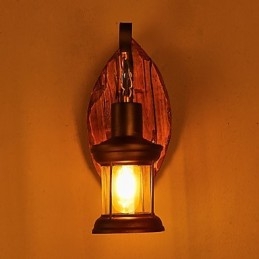 Single Head Industrial Vintage Retro Wooden Metal Painting Color Wall lamp for the Home Hotel Corridor Decorate Wall Light