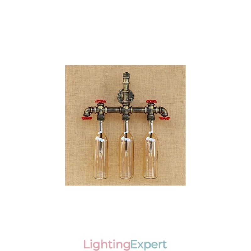 Retro Industrial Wind Switch Water Bottle Wall Lamp Wall Light Amber