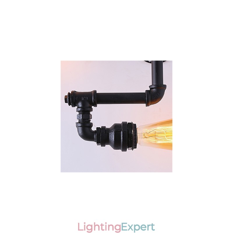 Vintage Industrial Pipe Wall Lights Black Creative Lights Restaurant Cafe Bar Decoration lighting With 3 Light Painted Finish