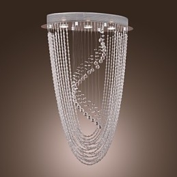 Modern Contemporary Crystal Chrome Chandelier Flush Mount