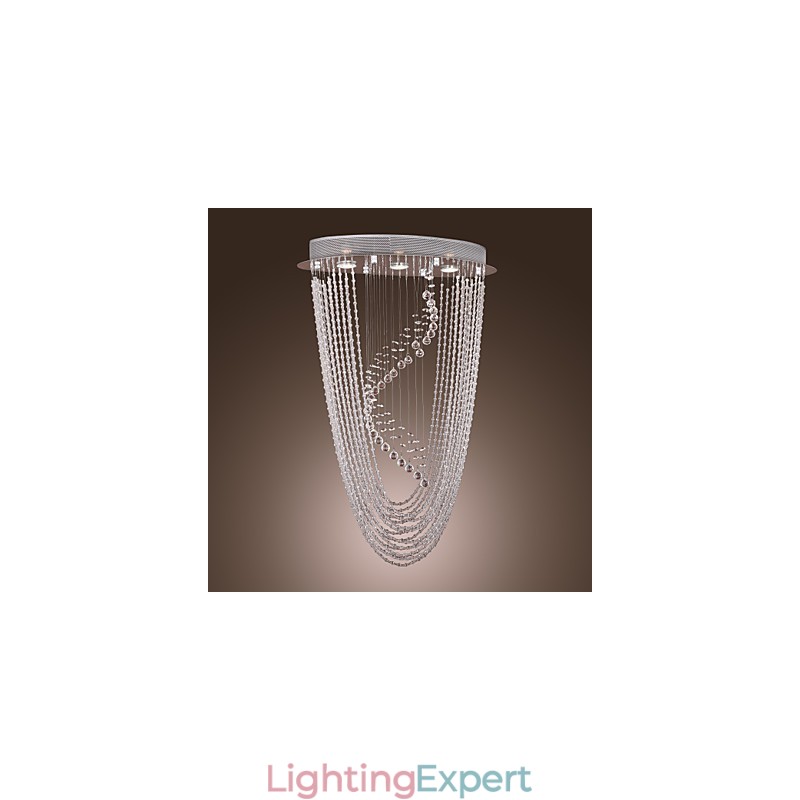 Modern Contemporary Crystal Chrome Chandelier Flush Mount