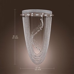 Modern Contemporary Crystal Chrome Chandelier Flush Mount