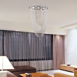 Modern Contemporary Crystal Chrome Chandelier Flush Mount