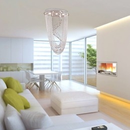 Modern Contemporary Crystal Chrome Chandelier Flush Mount
