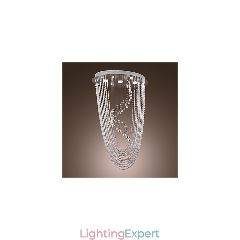 Modern Contemporary Crystal Chrome Chandelier Flush Mount