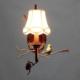 North Amercian Vintage Metal with Resin Bird and Pine Cone Wall Lamp Fit for the Living Room Dining Room Wall Light