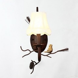 North Amercian Vintage Metal with Resin Bird and Pine Cone Wall Lamp Fit for the Living Room Dining Room Wall Light