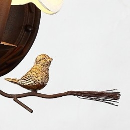 North Amercian Vintage Metal with Resin Bird and Pine Cone Wall Lamp Fit for the Living Room Dining Room Wall Light