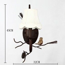 North Amercian Vintage Metal with Resin Bird and Pine Cone Wall Lamp Fit for the Living Room Dining Room Wall Light