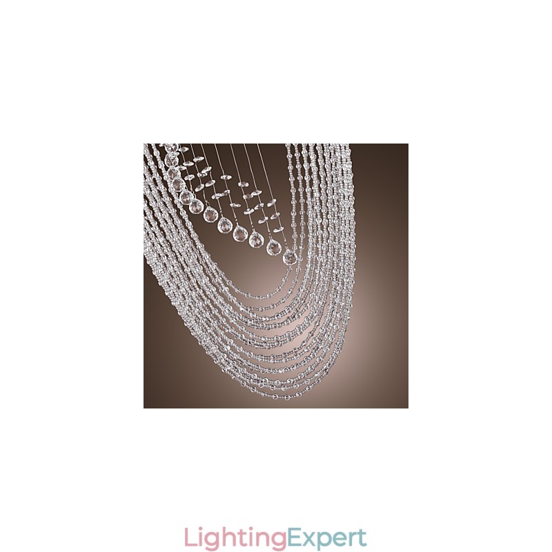 Modern Contemporary Crystal Chrome Chandelier Flush Mount