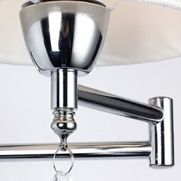 Wall Lamp for Bedroom Reading Lamp Fabric Lamp Modern Comtemporary Country Chrome Feature for Crystal Swing Arm
