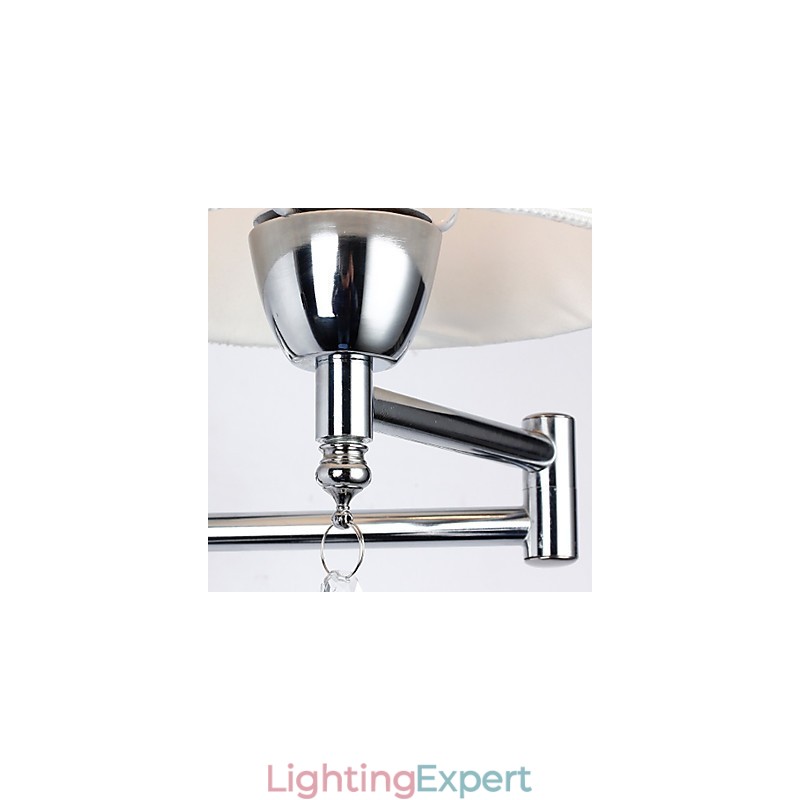 Wall Lamp for Bedroom Reading Lamp Fabric Lamp Modern Comtemporary Country Chrome Feature for Crystal Swing Arm