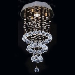 Modern Contemporary Crystal Electroplated Metal Flush Mount
