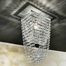 Modern Contemporary Crystal Mini Style Electroplated Flush Mount