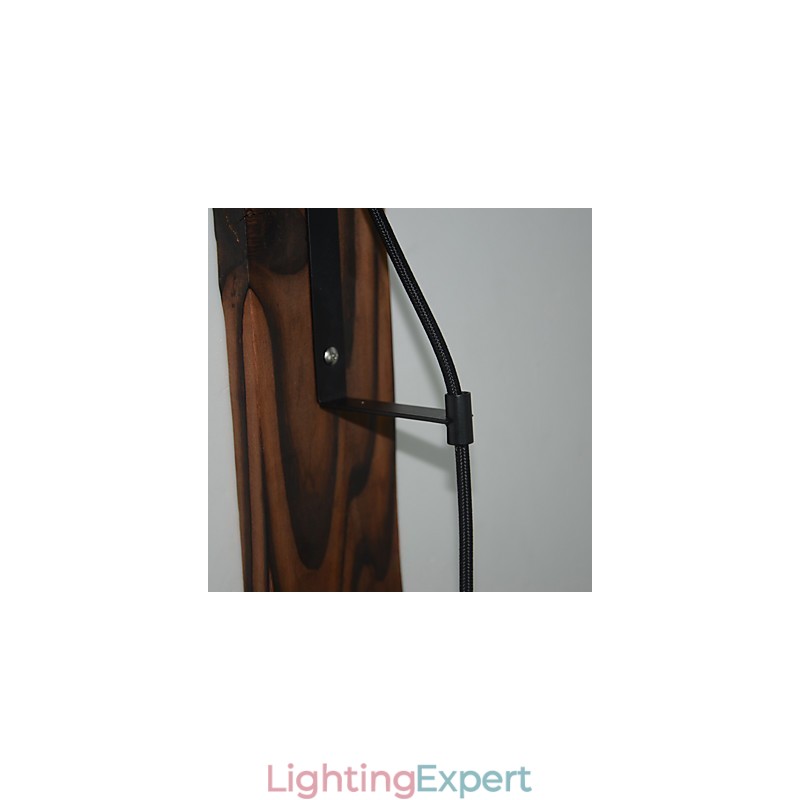 American country style wall lamp retro creative Wooden pulley wall lamp