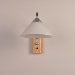 Simple Wall Lamp Bedside Desk Lamp With Glass Shade and Solid Wood for Bedroom Dresser Living Room Baby Room College Dorm Coffee Table Bookcas