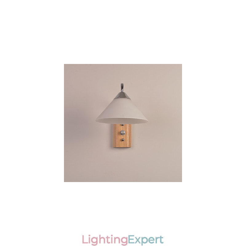 Simple Wall Lamp Bedside Desk Lamp With Glass Shade and Solid Wood for Bedroom Dresser Living Room Baby Room College Dorm Coffee Table Bookcas