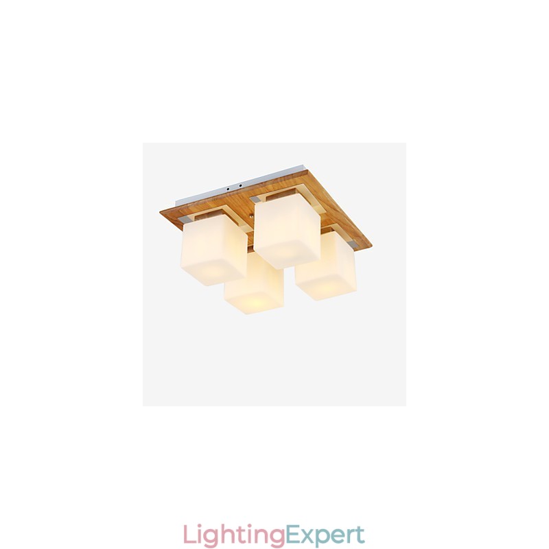 Flush Mount Mini Style Modern Contemporary Wood Bamboo