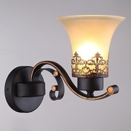 Single Head Amercian Countryside Vintage Metal with Glass Wall Lamp for the Canteen Room Living Room Entry Foyer Decorate Wall Lamp