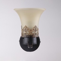 Single Head Amercian Countryside Vintage Metal with Glass Wall Lamp for the Canteen Room Living Room Entry Foyer Decorate Wall Lamp