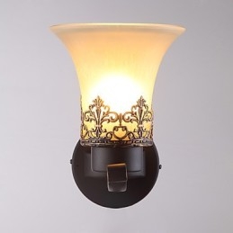 Single Head Amercian Countryside Vintage Metal with Glass Wall Lamp for the Canteen Room Living Room Entry Foyer Decorate Wall Lamp