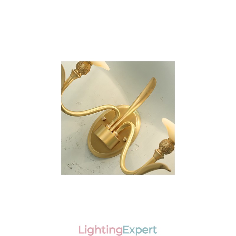 Simple Country Traditional Classic Brass Feature for Mini Style Uplight Wall Sconces Wall Light