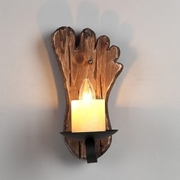 Single Head Industrial Vintage Retro Wooden Metal Painting Color Wall lamp for the Home Hotel Corridor Decorate Wall Light