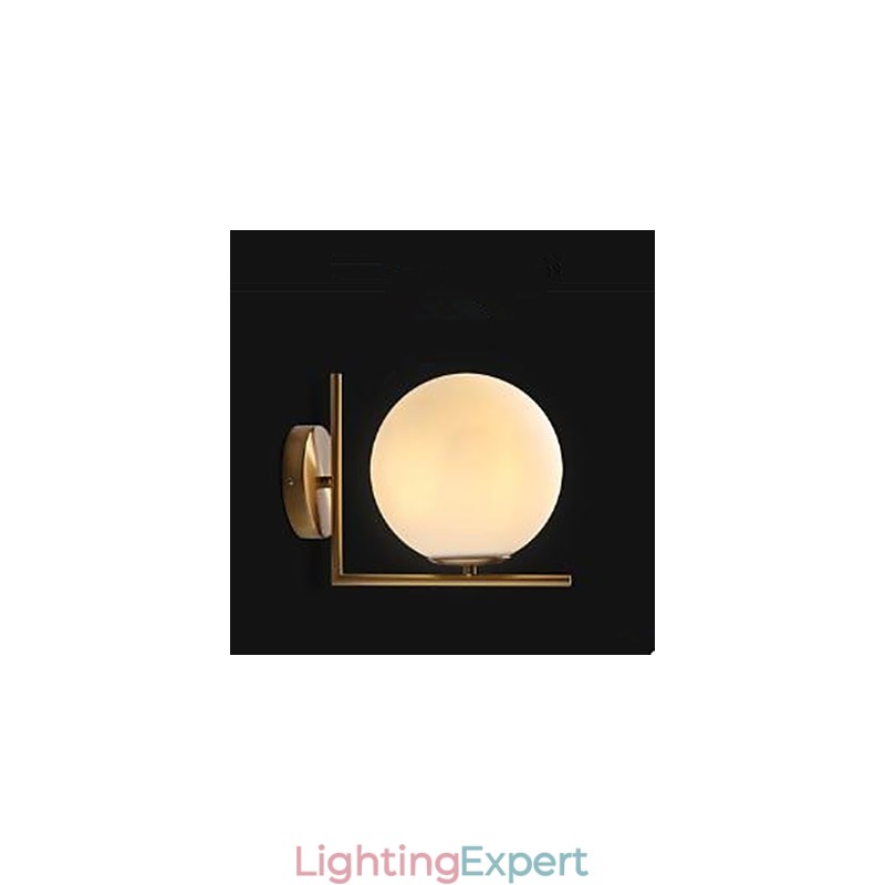 Contemporary And Contracted Glass Wall Lamp Wrought Iron Individuality