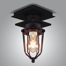 Retro Wrought Wall Lamp Single Head Antique Reminisced Lamp Loft American Iron Vintage Small Cages Ceiling Lamp