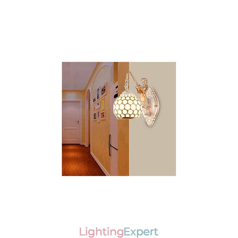 Simple European Style Wall Lamp Retro Pastoral Bedroom Bedside Balcony Stairs Hallway Mirror Lamp