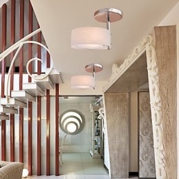 Modern Contemporary Mini Style Chrome Metal Chandelier Flush Mount Garage