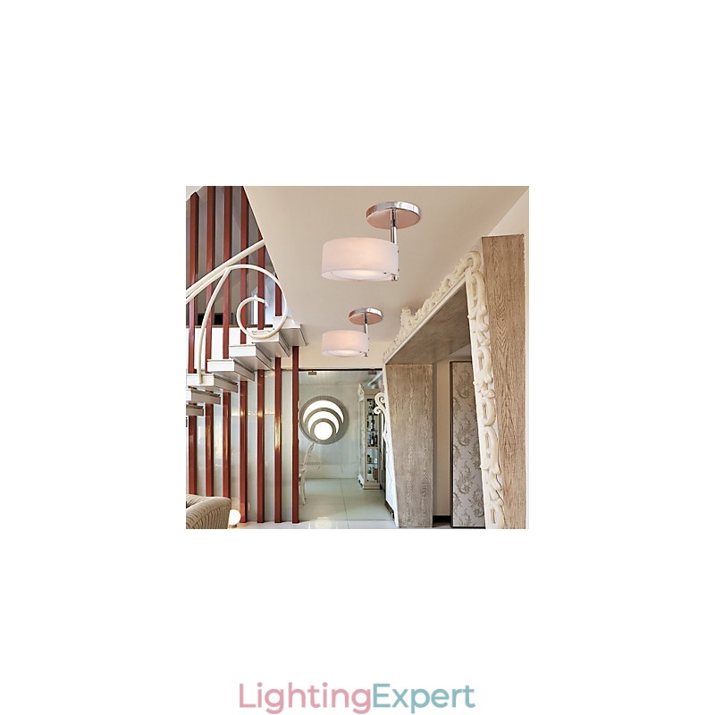 Modern Contemporary Mini Style Chrome Metal Chandelier Flush Mount Garage