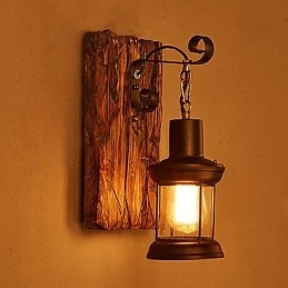 Single Head Industrial Vintage Retro Wooden Metal Painting Color Wall lamp for the Home Hotel Corridor Decorate Wall Light