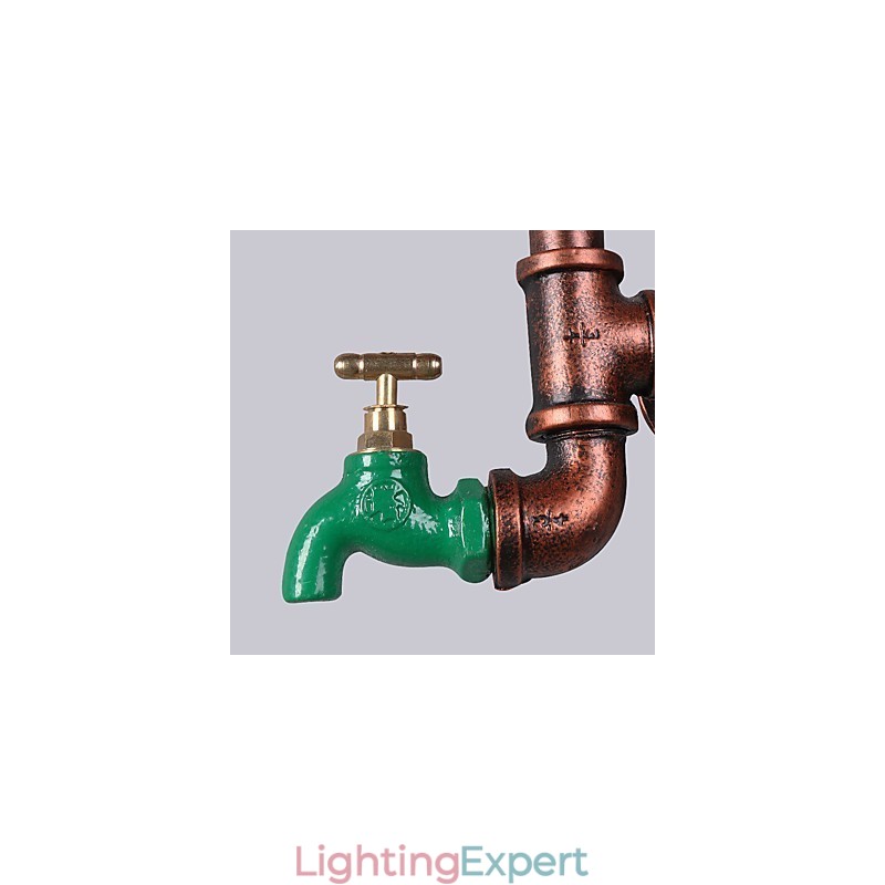 Vintage Industrial Pipe Wall Lights Wood Gear Shape Creative turnable Lights Restaurant Cafe Bar Decoration lighting