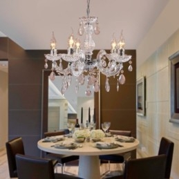 Upligh Chrome Ceiling Lamp Candle light Acrylic Fixture Chandelier Pendant