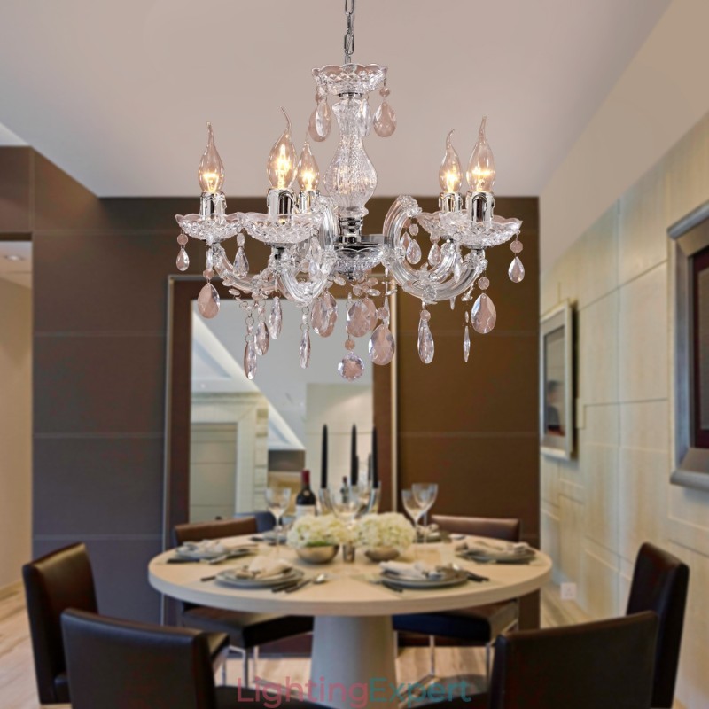 Upligh Chrome Ceiling Lamp Candle light Acrylic Fixture Chandelier Pendant