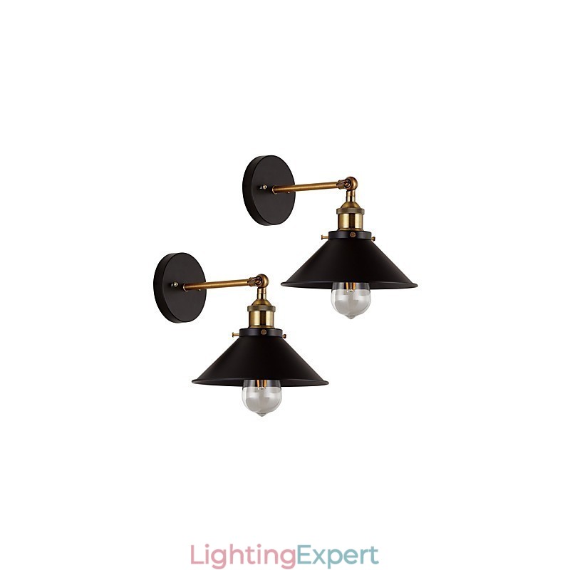 2 pcs Metal Wall Sconces Industrial Wall Light Vintage Edison Simplicity Lamp for Cafe Club Bar Lighting