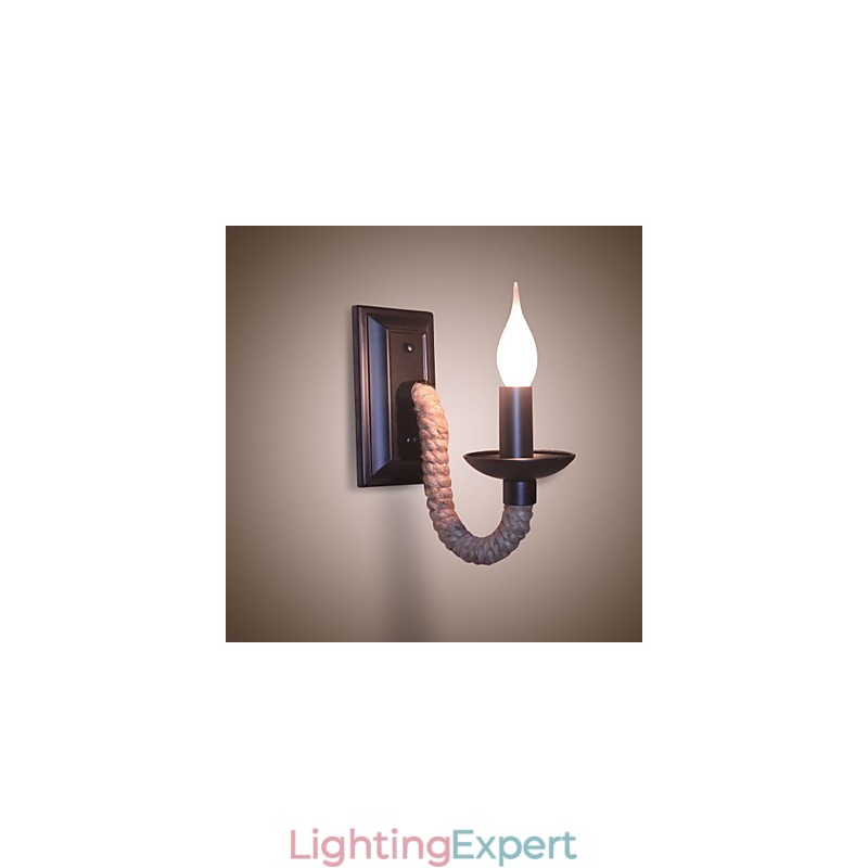 Hemp Rope Retro Wall Lamp Creative Personality Bar Iron Candle Lamp