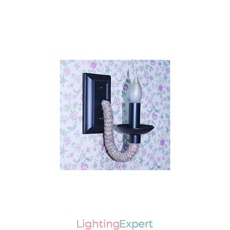 Hemp Rope Retro Wall Lamp Creative Personality Bar Iron Candle Lamp