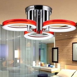 Modern Contemporary Chrome Metal Chandelier Flush Mount