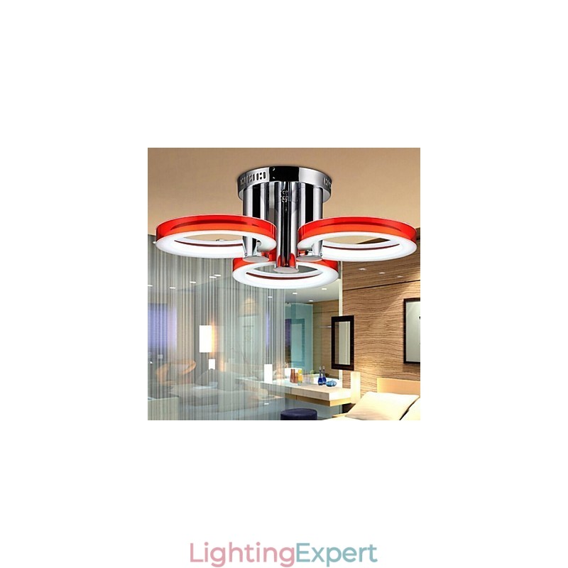 Modern Contemporary Chrome Metal Chandelier Flush Mount